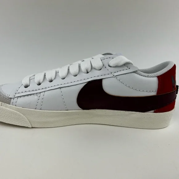 Nike Blazer Low 77 Jumbo Swoosh Women's Sneakers Shoes White Red DQ1470-104 - Picture 6 of 10